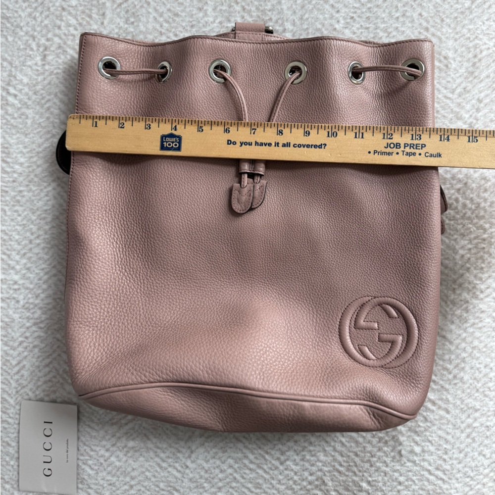 Gucci Pink Leather Drawstring Backpack - Picture 12 of 12